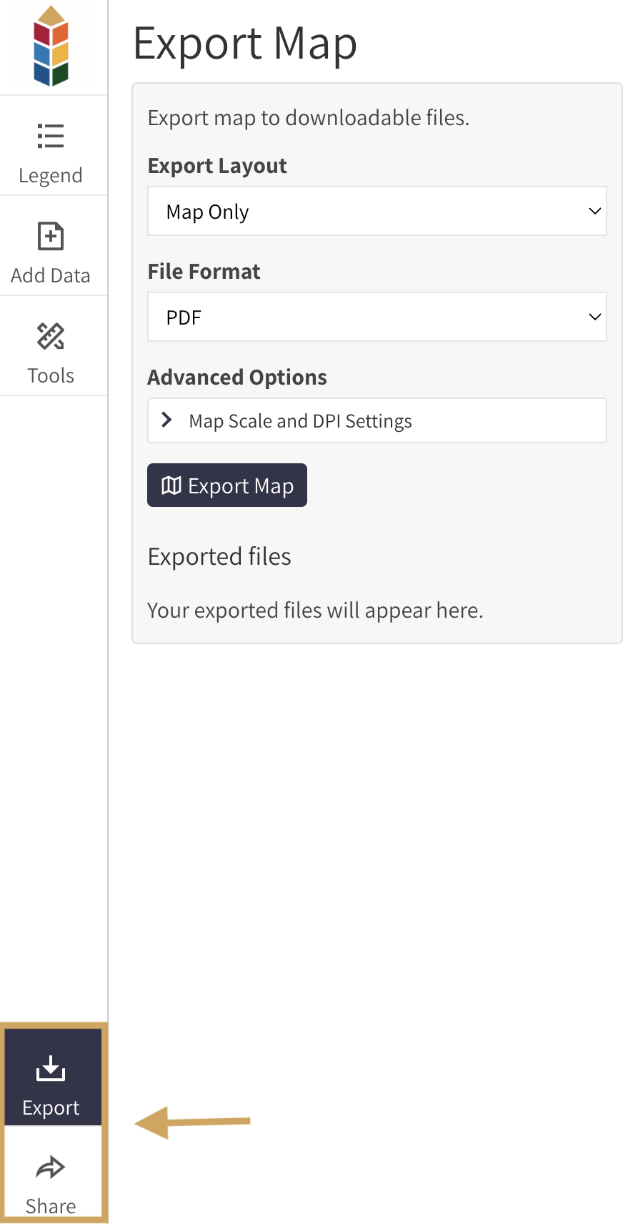 Map export options